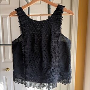 Who What Wear black cotton eyelet tank